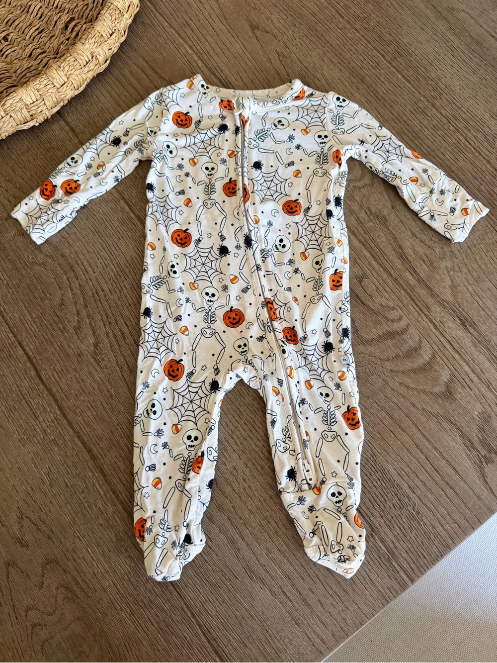 Caden Lane - Halloween Glow in the Dark Zipper Footie - 0-3 Months!